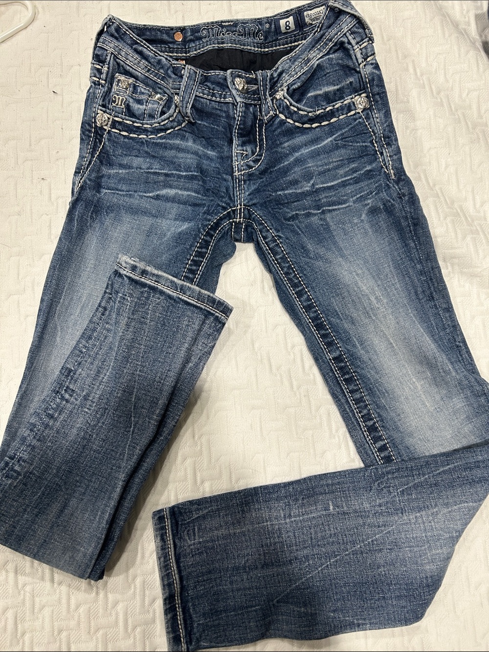 Miss Me Girls Blue Faded Skinny Jeans